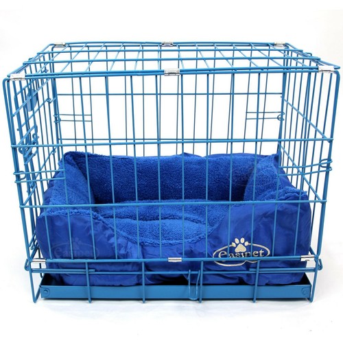 Blue dog cage with - cage, faux